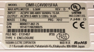 YASKAWA CIMR-LC4V0018FAA 7.5kw