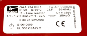Трансформатор GAA234CN1 BLOCK OTIS