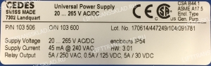 Универсальный источник питания  CEDES (контроллер) 20...265V AC/DC