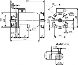 Электродвигатель АИР-63В4 фланец