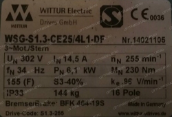 Лебедка безредукторная  WSG-S1.3-CE25/4L1-DF WITTUR